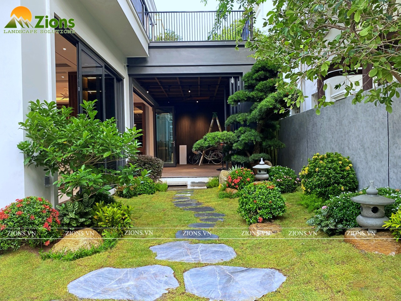 thiết kế sân vườn nhà